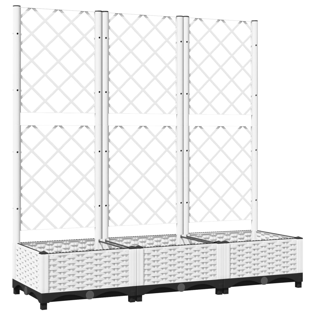 Sodo vazonas su grotelėmis, baltas, 120x40x121,5 cm, PP Sodo vazonas su grotelėmis, baltas, 120x40x121,5 cm, PP - Image 3