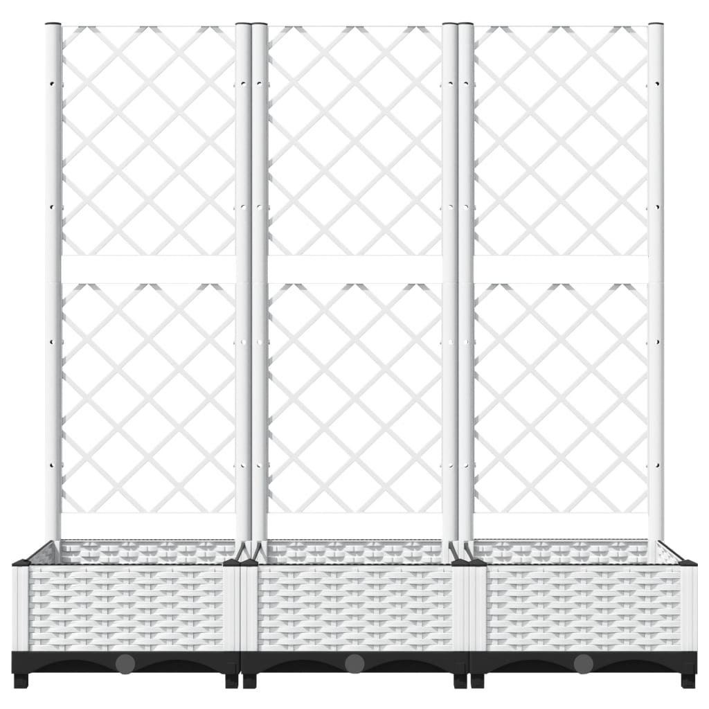 Sodo vazonas su grotelėmis, baltas, 120x40x121,5 cm, PP Sodo vazonas su grotelėmis, baltas, 120x40x121,5 cm, PP - Image 5