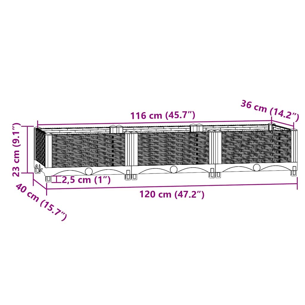 Aukštas lovelis, 120x40x23cm, polipropilenas Aukštas lovelis, 120x40x23cm, polipropilenas - Image 9