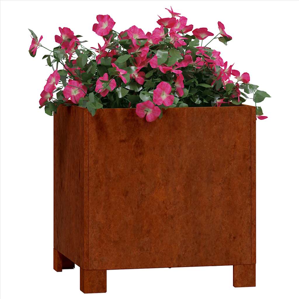 Lovelis su kojelėmis, rūdžių, 30x30x30cm, Corten plienas Lovelis su kojelėmis, rūdžių, 30x30x30cm, Corten plienas - Image 3