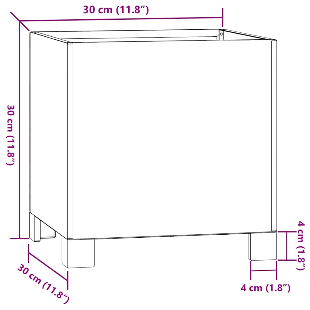 Loveliai su kojelėm, 2vnt., rūdžių, 30x30x30cm, Corten plienas Loveliai su kojelėm, 2vnt., rūdžių, 30x30x30cm, Corten plienas