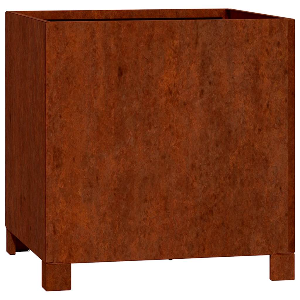 Lovelis su kojelėmis, rūdžių, 40x40x40cm, Corten plienas Lovelis su kojelėmis, rūdžių, 40x40x40cm, Corten plienas - Image 7