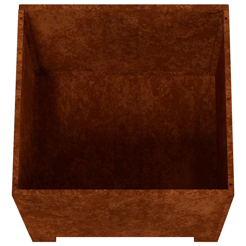 Lovelis su kojelėmis, rūdžių, 40x40x40cm, Corten plienas Lovelis su kojelėmis, rūdžių, 40x40x40cm, Corten plienas - Image 8