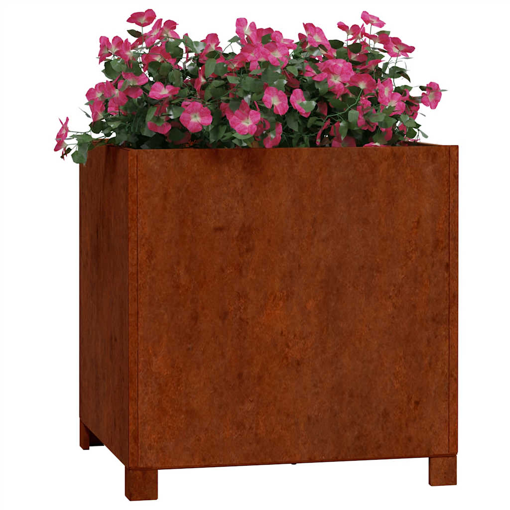 Lovelis su kojelėmis, rūdžių, 50x50x50cm, Corten plienas Lovelis su kojelėmis, rūdžių, 50x50x50cm, Corten plienas - Image 3