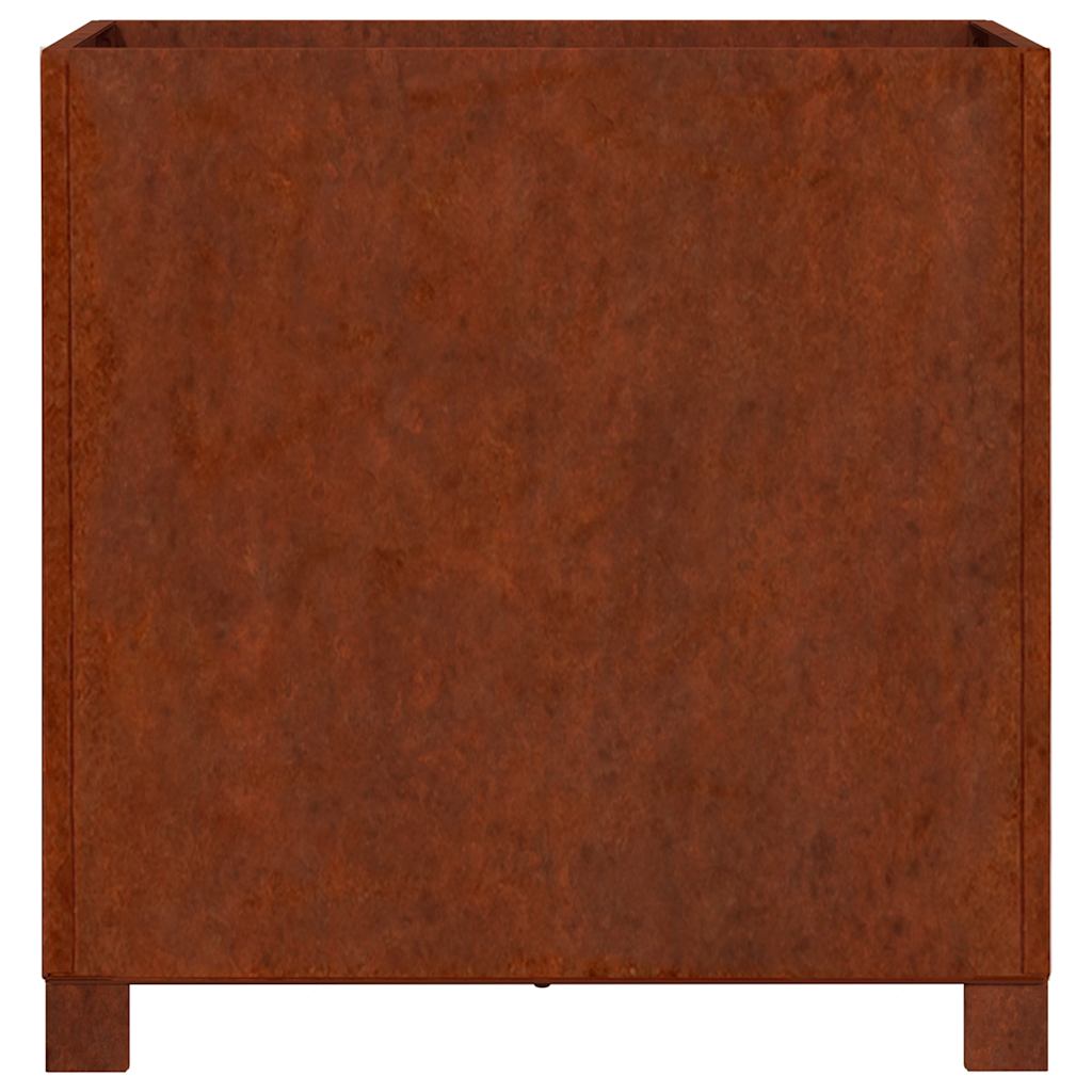 Lovelis su kojelėmis, rūdžių, 50x50x50cm, Corten plienas Lovelis su kojelėmis, rūdžių, 50x50x50cm, Corten plienas - Image 6