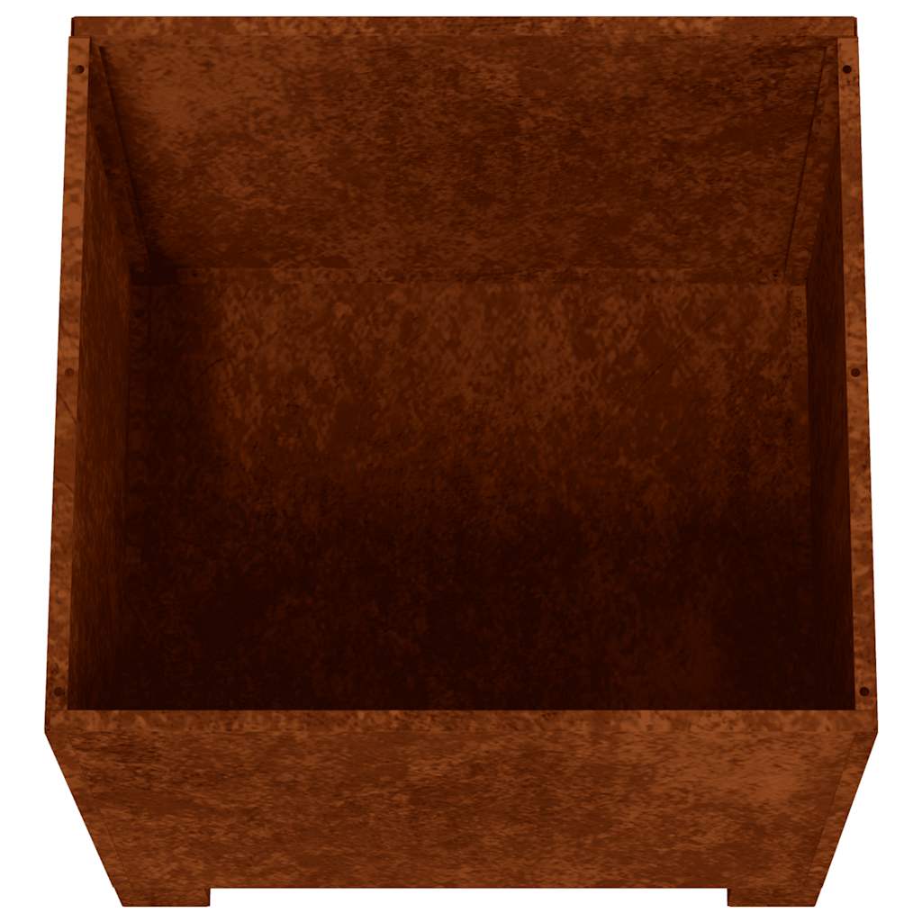 Lovelis su kojelėmis, rūdžių, 50x50x50cm, Corten plienas Lovelis su kojelėmis, rūdžių, 50x50x50cm, Corten plienas - Image 7