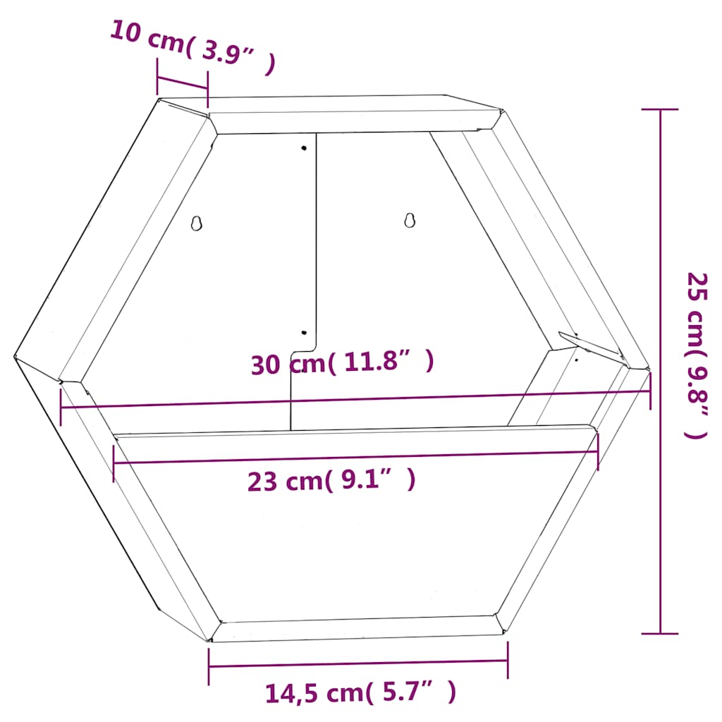 Sieniniai loveliai, 2vnt., rūdžių, 30x10x25cm, Corten plienas Sieniniai loveliai, 2vnt., rūdžių, 30x10x25cm, Corten plienas