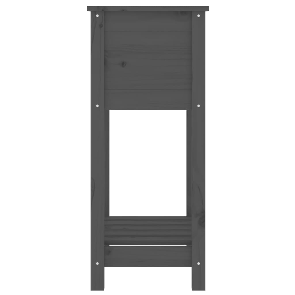 Lovelis su lentyna, pilkas, 54×34,5x81cm, pušies masyvas Lovelis su lentyna, pilkas, 54x34,5x81cm, pušies masyvas - Image 6