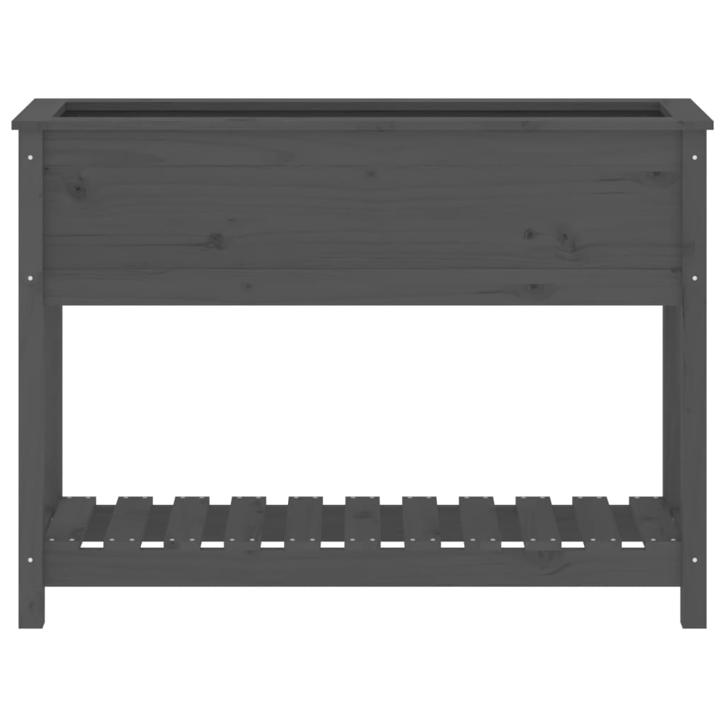 Lovelis su lentyna, pilkas, 111,5×34,5x81cm, pušies masyvas Lovelis su lentyna, pilkas, 111,5x34,5x81cm, pušies masyvas - Image 5
