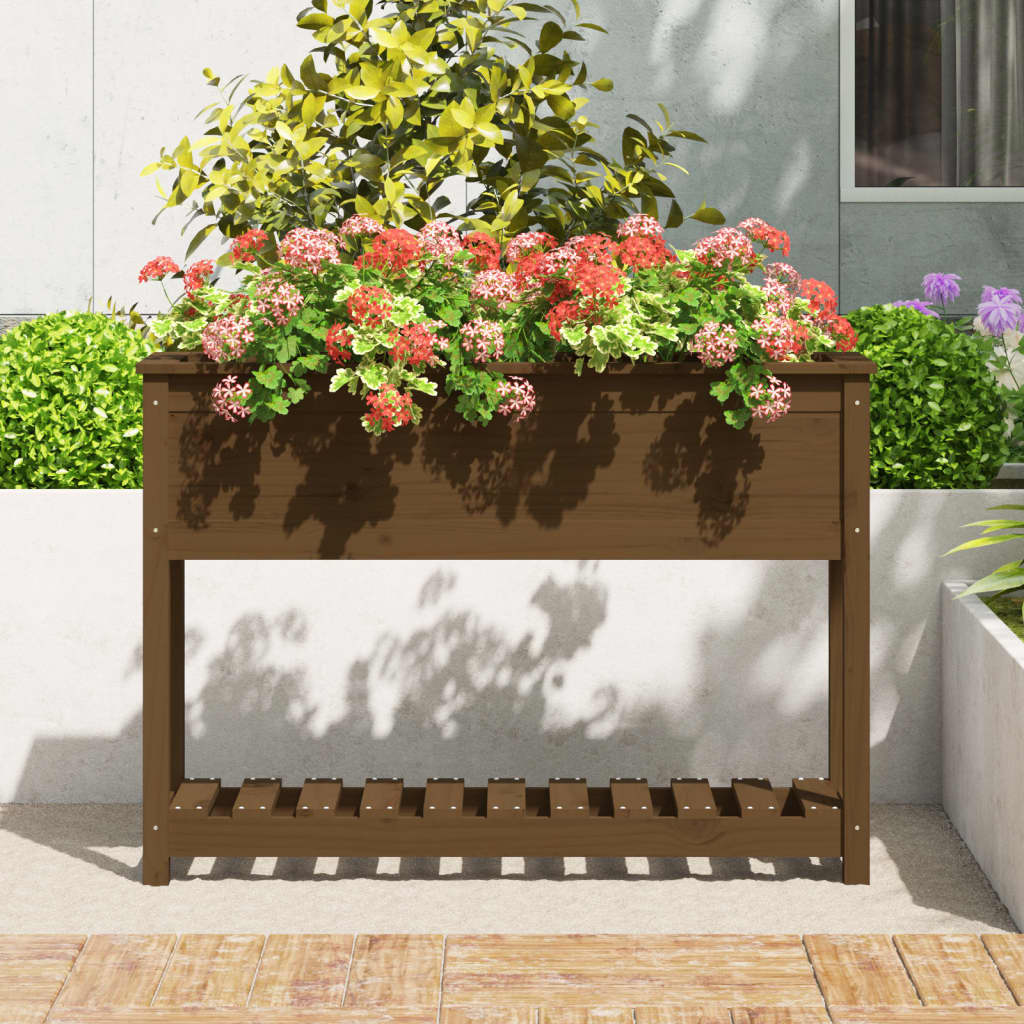 Lovelis su lentyna, medaus rudas, 111,5×34,5x81cm, pušis Lovelis su lentyna, medaus rudas, 111,5x34,5x81cm, pušis - Image 3