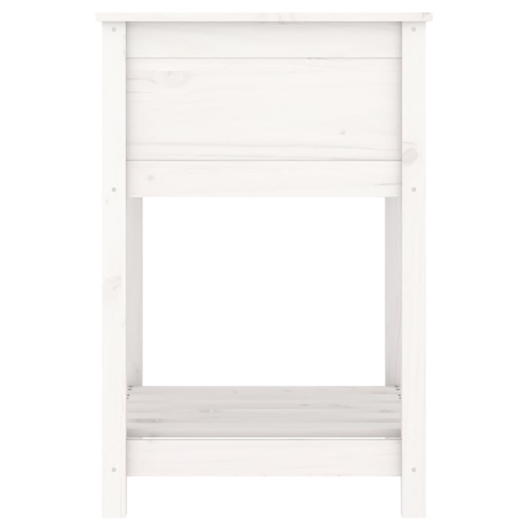 Lovelis su lentyna, baltas, 54x54x81cm, pušies medienos masyvas Lovelis su lentyna, baltas, 54x54x81cm, pušies medienos masyvas - Image 6