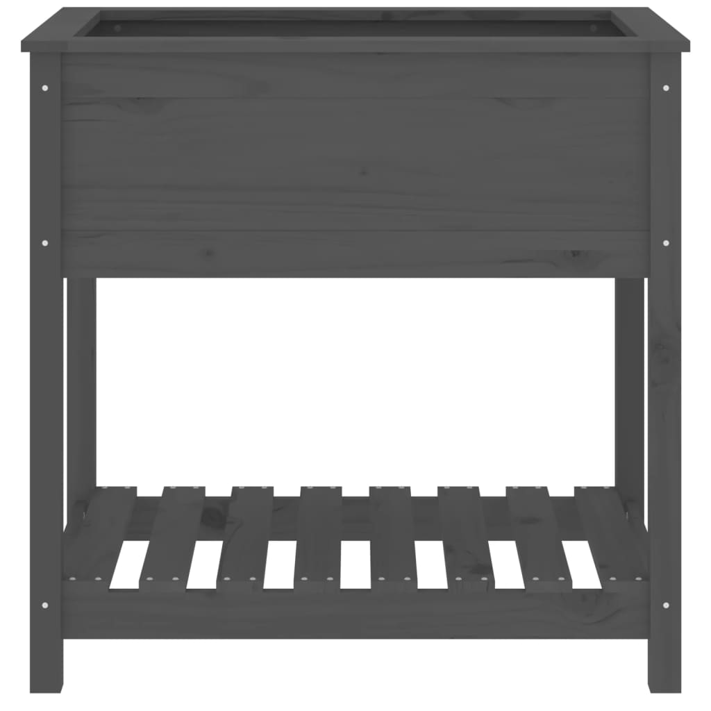 Lovelis su lentyna, pilkas, 82,5x54x81cm, pušies masyvas Lovelis su lentyna, pilkas, 82,5x54x81cm, pušies masyvas - Image 5