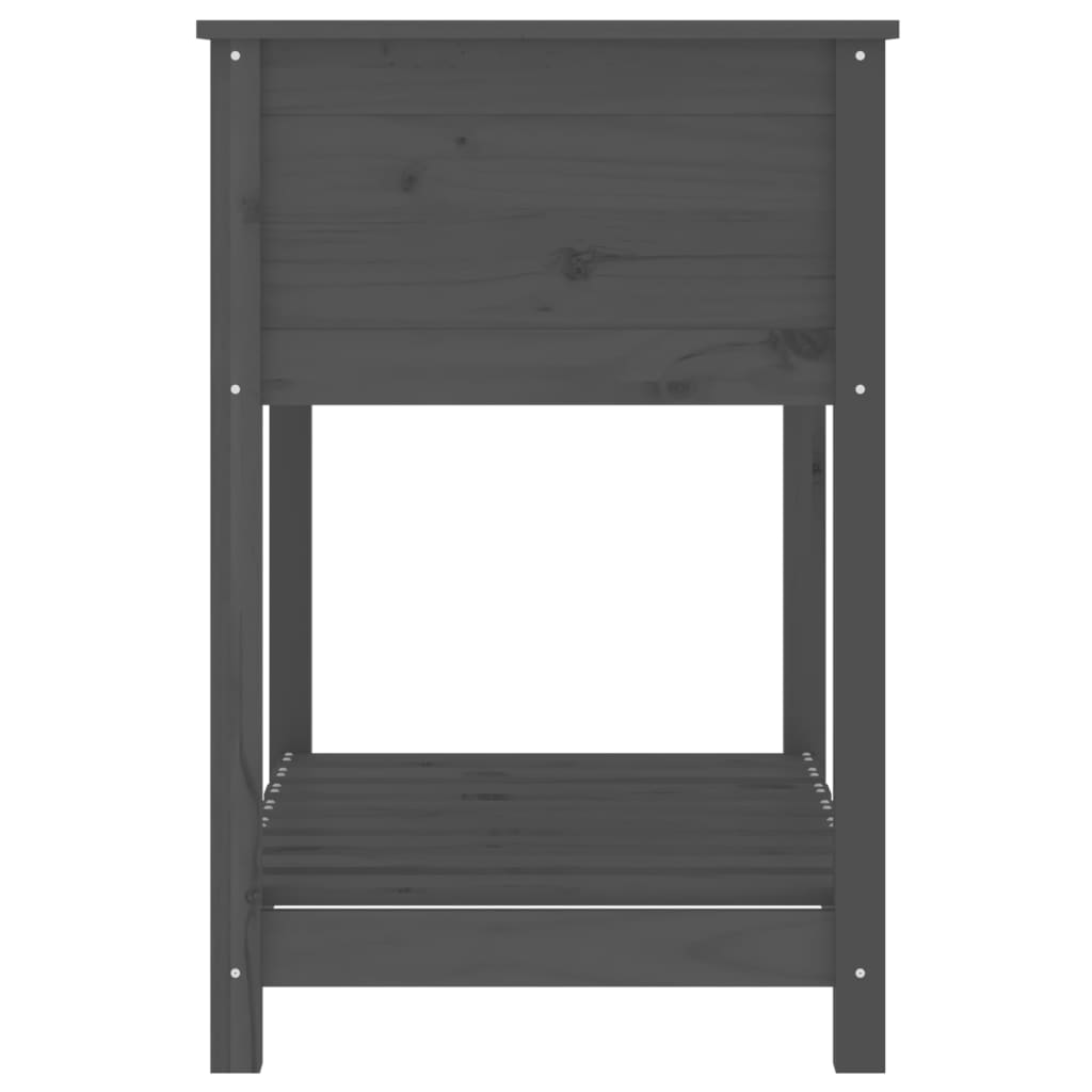 Lovelis su lentyna, pilkas, 82,5x54x81cm, pušies masyvas Lovelis su lentyna, pilkas, 82,5x54x81cm, pušies masyvas - Image 6