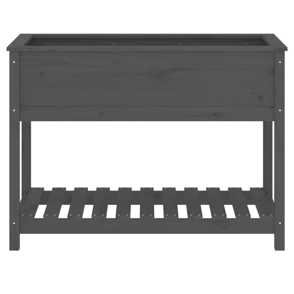 Lovelis su lentyna, pilkas, 111,5x54x81cm, pušies masyvas Lovelis su lentyna, pilkas, 111,5x54x81cm, pušies masyvas - Image 5