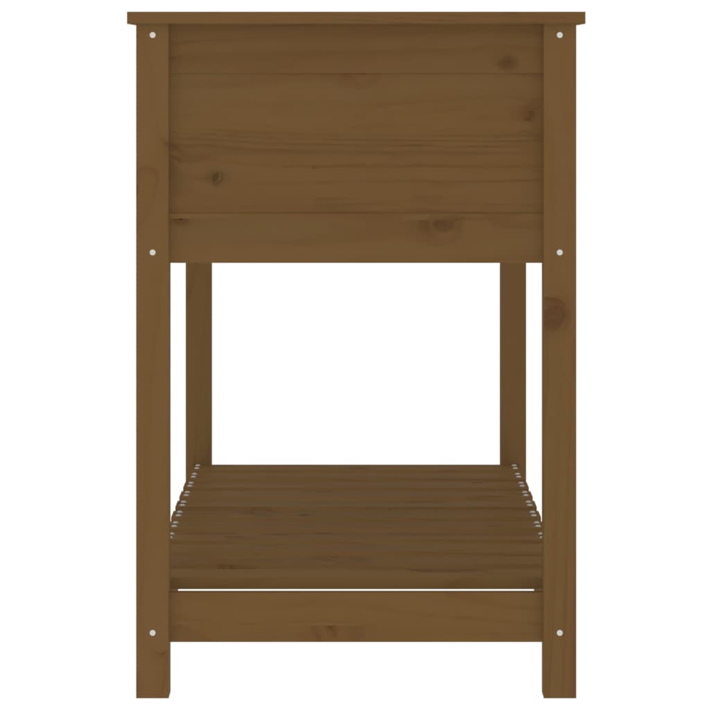 Lovelis su lentyna, medaus rudas, 111,5x54x81cm, pušies masyvas Lovelis su lentyna, medaus rudas, 111,5x54x81cm, pušies masyvas - Image 6