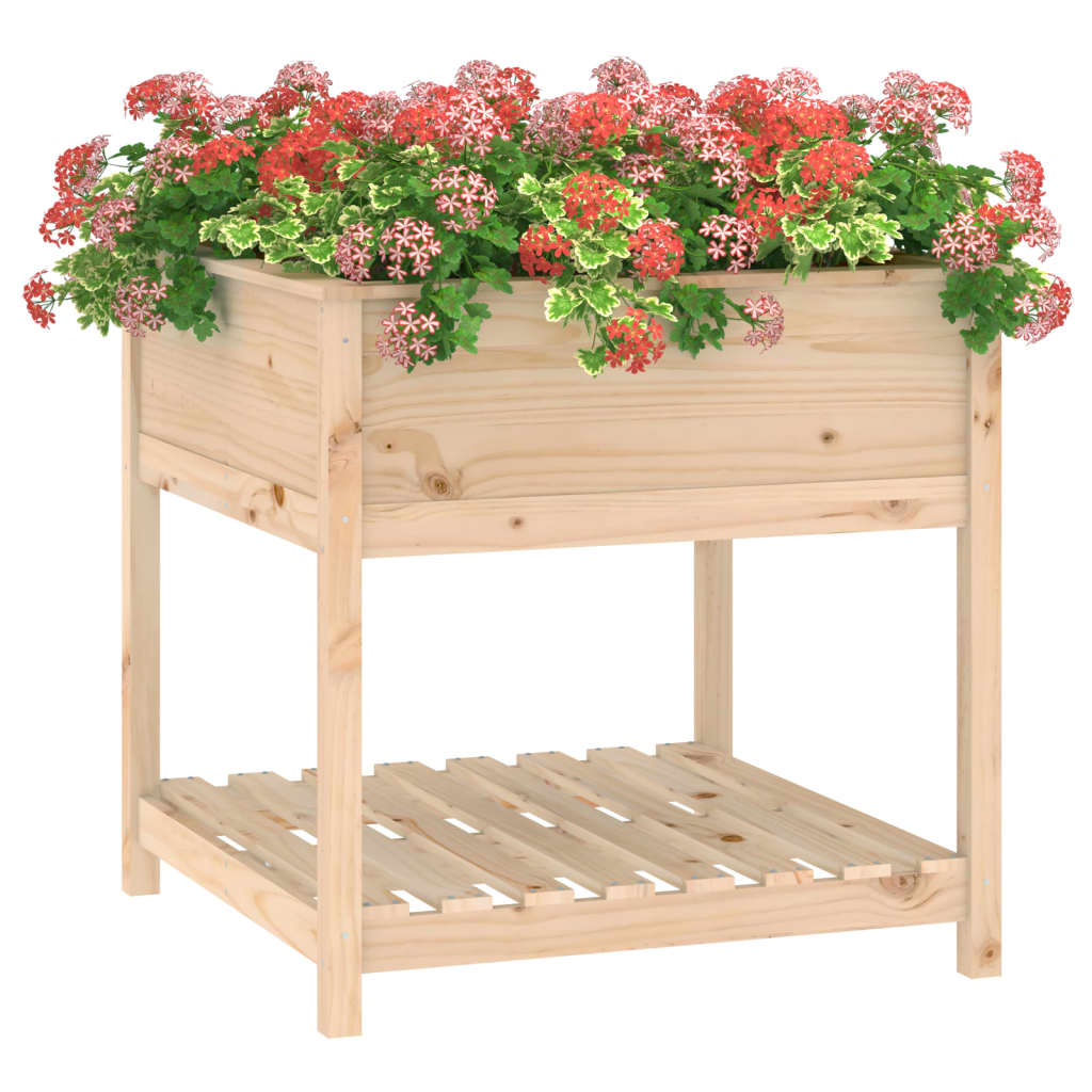 Lovelis su lentyna, 82,5×82,5x81cm, pušies medienos masyvas Lovelis su lentyna, 82,5x82,5x81cm, pušies medienos masyvas - Image 4