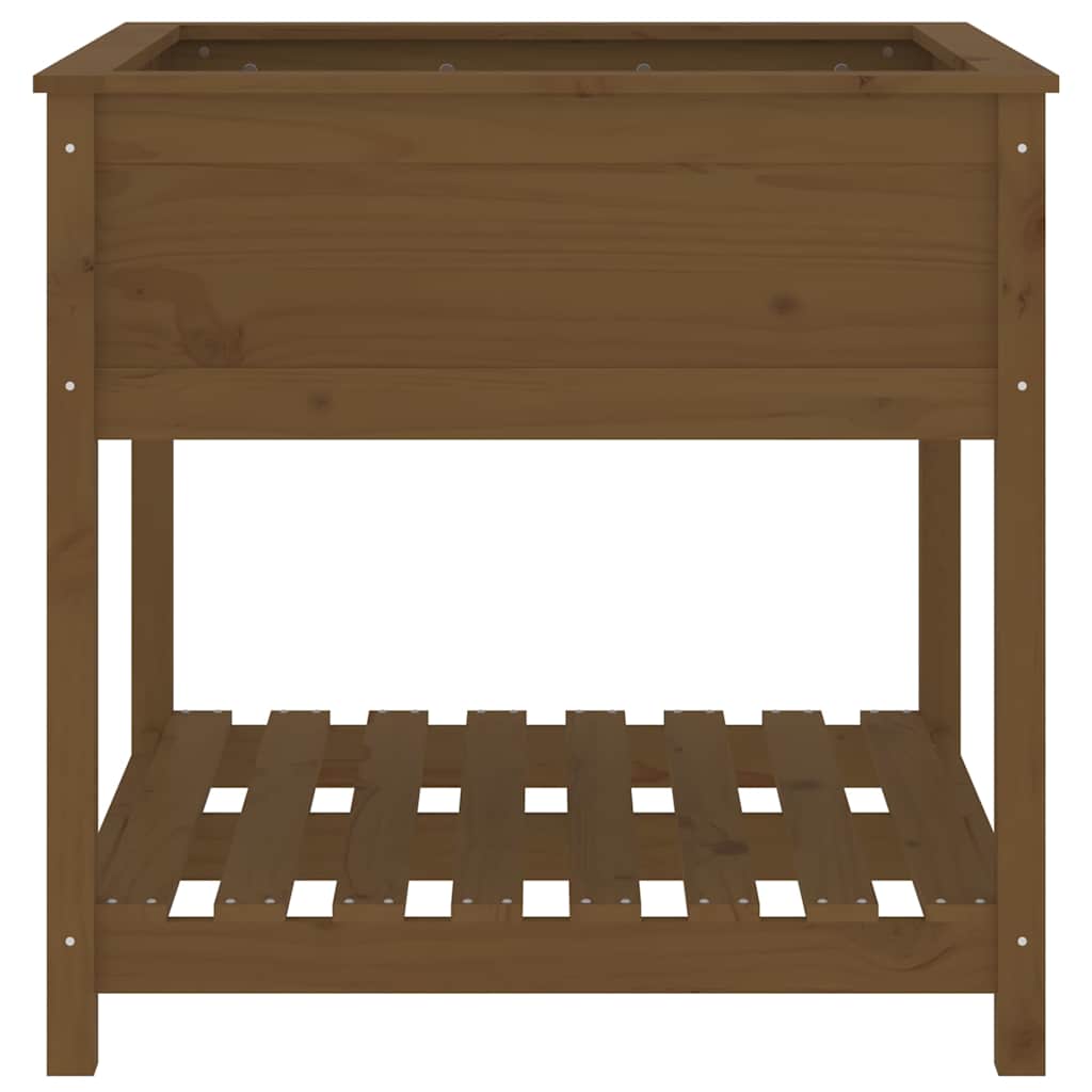 Lovelis su lentyna, medaus rudas, 82,5×82,5x81cm, pušis Lovelis su lentyna, medaus rudas, 82,5x82,5x81cm, pušis - Image 5