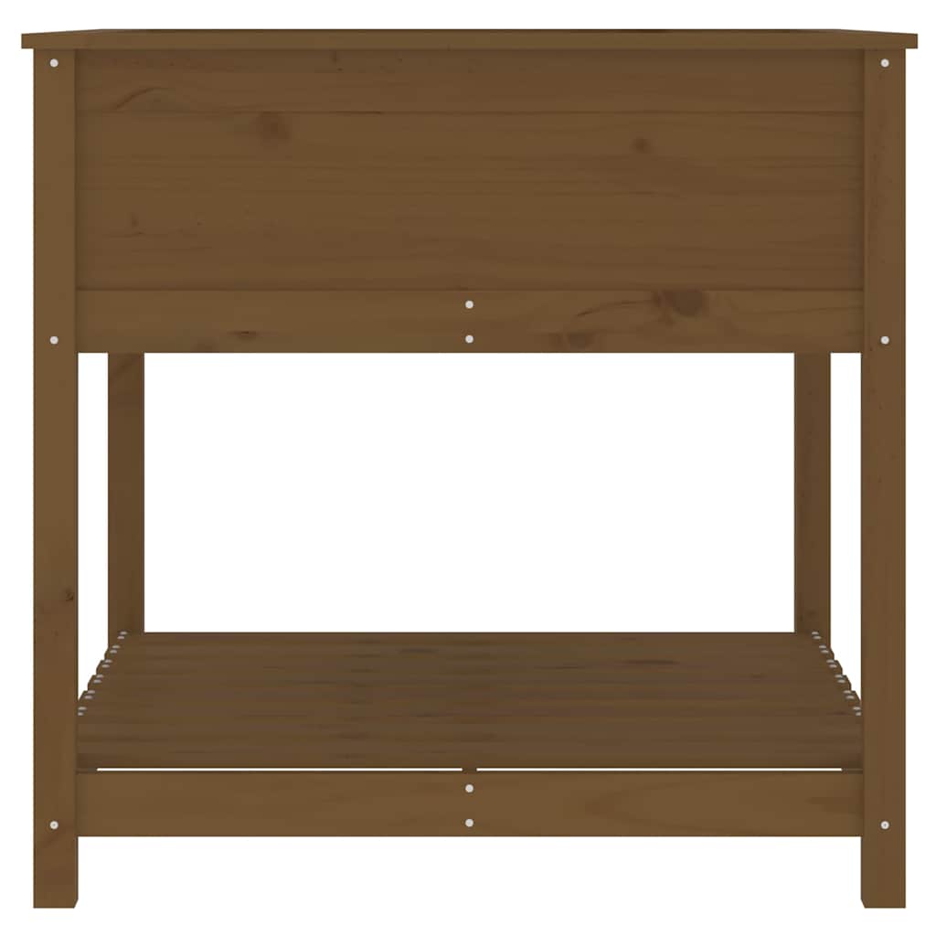 Lovelis su lentyna, medaus rudas, 82,5×82,5x81cm, pušis Lovelis su lentyna, medaus rudas, 82,5x82,5x81cm, pušis - Image 6