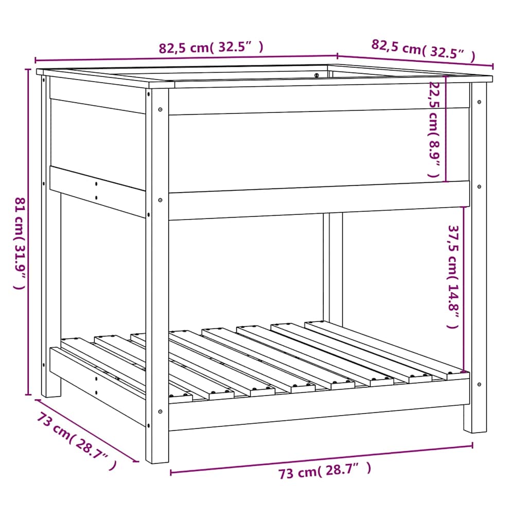 Lovelis su lentyna, medaus rudas, 82,5×82,5x81cm, pušis Lovelis su lentyna, medaus rudas, 82,5x82,5x81cm, pušis