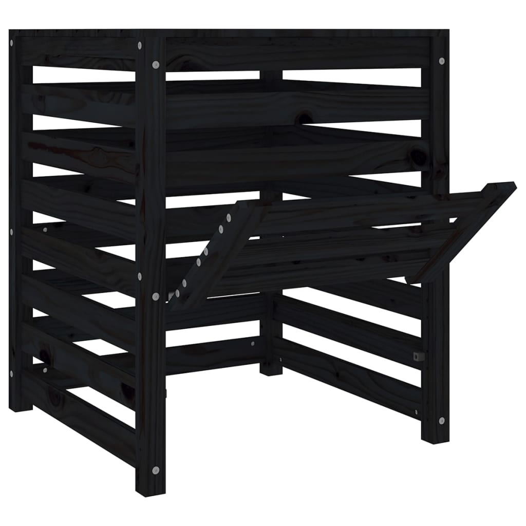 Komposto dėžė, juoda, 63,5×63,5×77,5cm, pušies medienos masyvas Komposto dėžė, juoda, 63,5x63,5x77,5cm, pušies medienos masyvas - Image 6