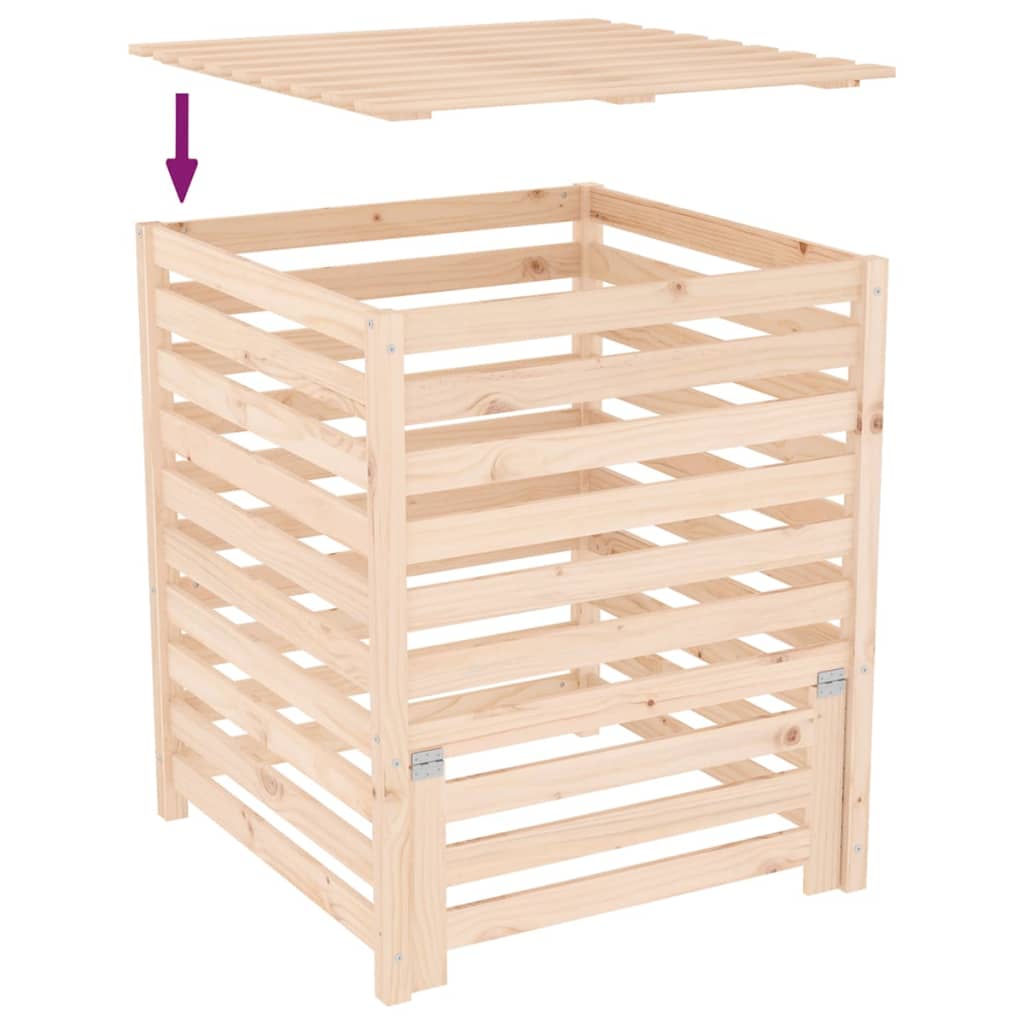 Komposto dėžė, 82,5×82,5×99,5cm, pušies medienos masyvas Komposto dėžė, 82,5x82,5x99,5cm, pušies medienos masyvas - Image 8