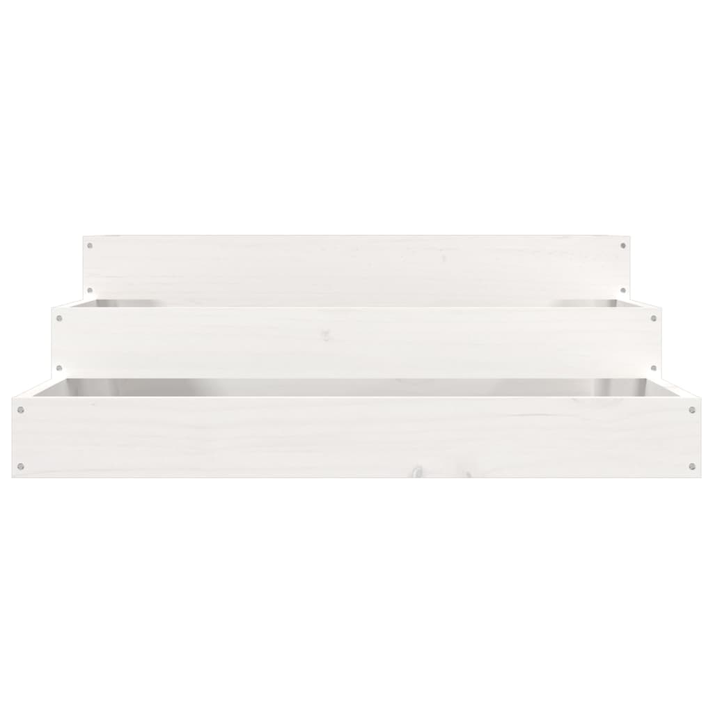Lovelis, baltos spalvos, 78x78x27cm, pušies medienos masyvas Lovelis, baltos spalvos, 78x78x27cm, pušies medienos masyvas - Image 4