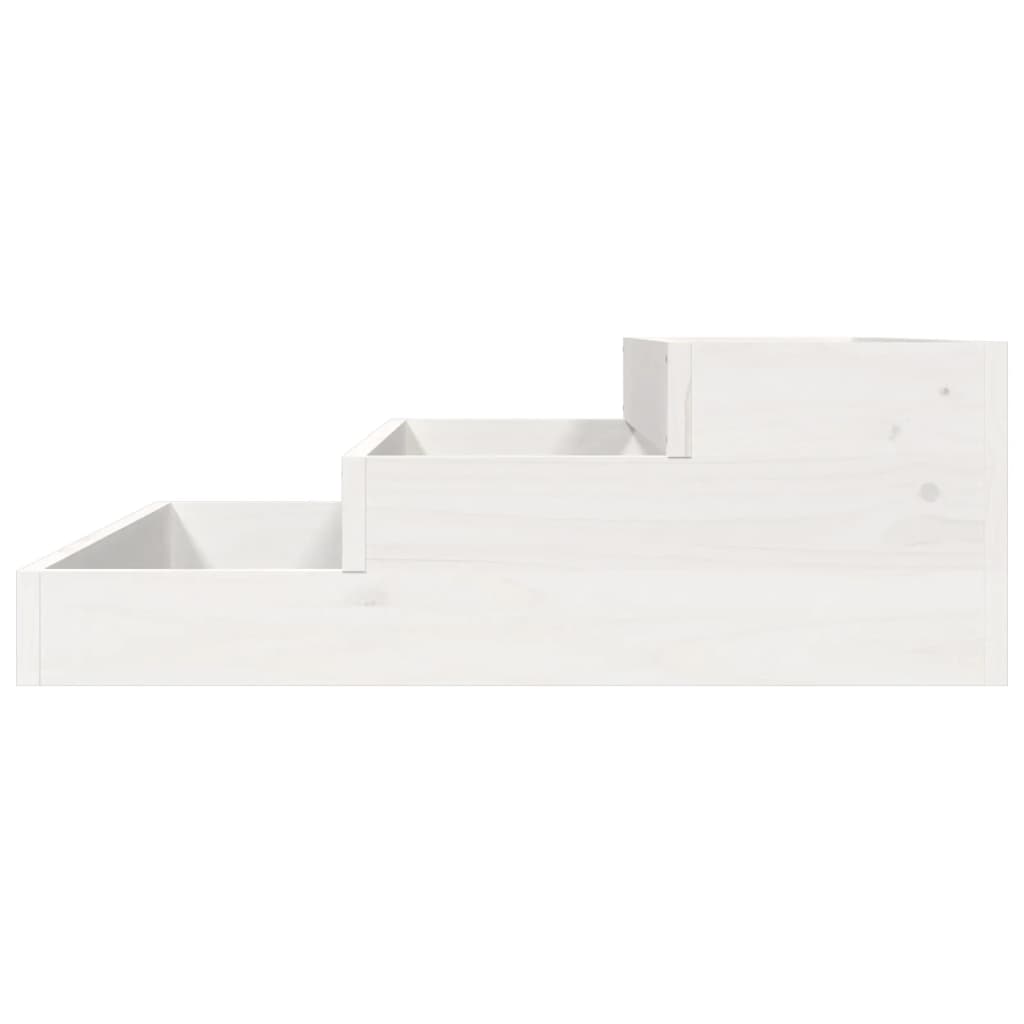 Lovelis, baltos spalvos, 78x78x27cm, pušies medienos masyvas Lovelis, baltos spalvos, 78x78x27cm, pušies medienos masyvas - Image 5