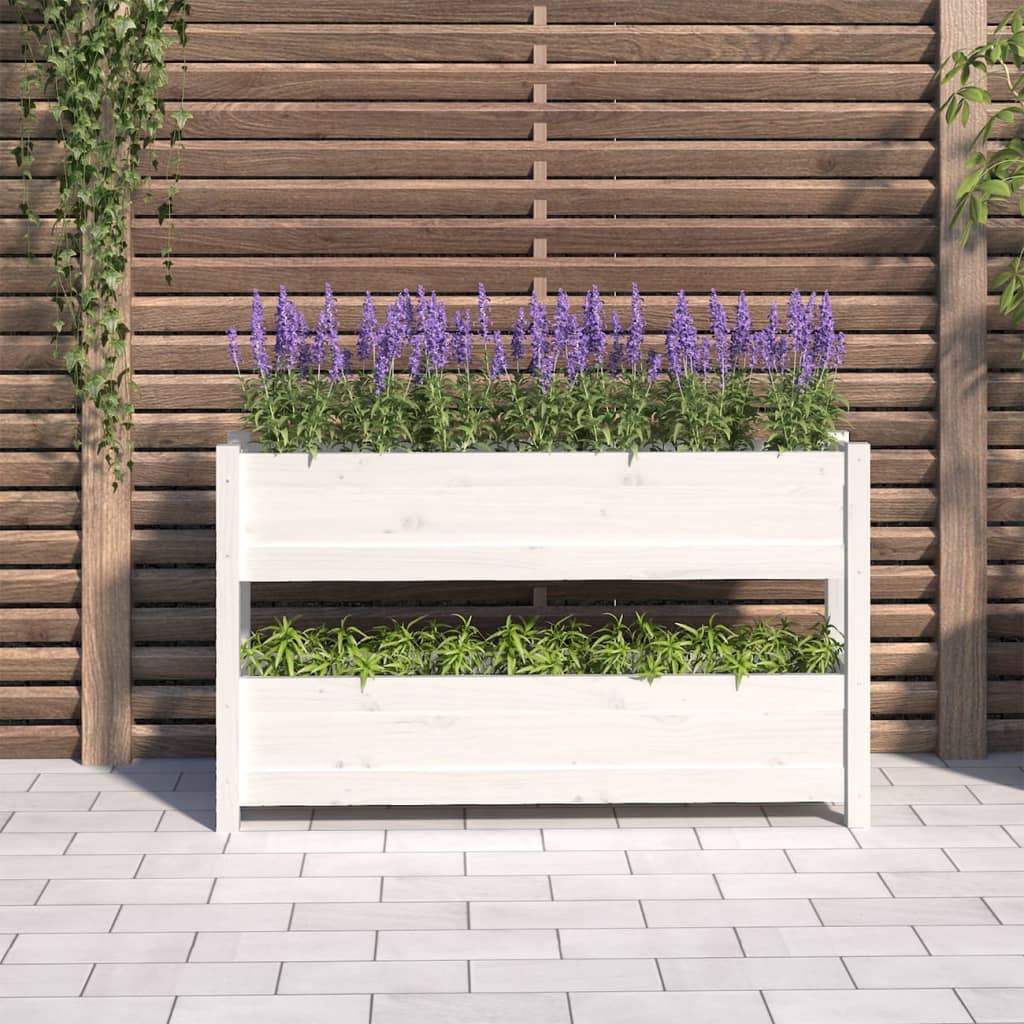 Lovelis, baltos spalvos, 112x25x66cm, pušies medienos masyvas Lovelis, baltos spalvos, 112x25x66cm, pušies medienos masyvas - Image 3
