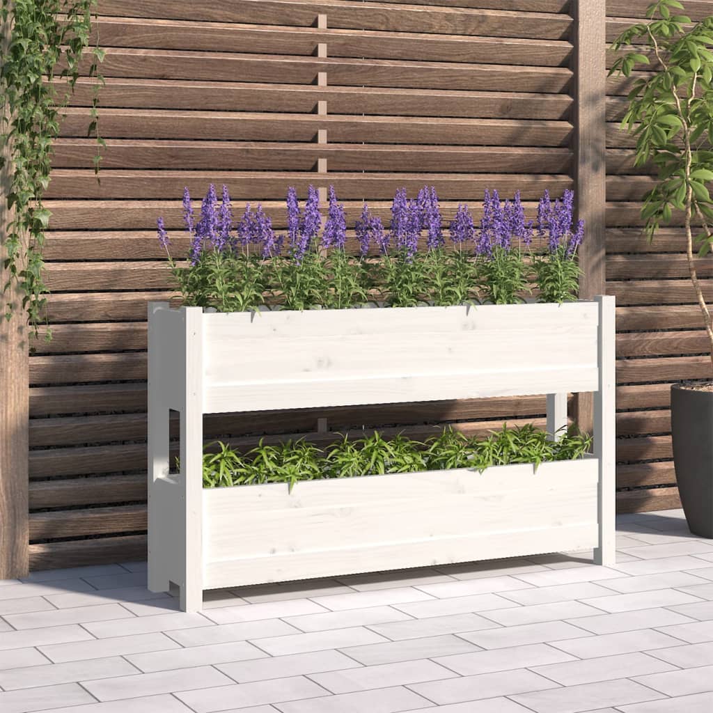 Lovelis, baltos spalvos, 112x25x66cm, pušies medienos masyvas Lovelis, baltos spalvos, 112x25x66cm, pušies medienos masyvas - Image 2