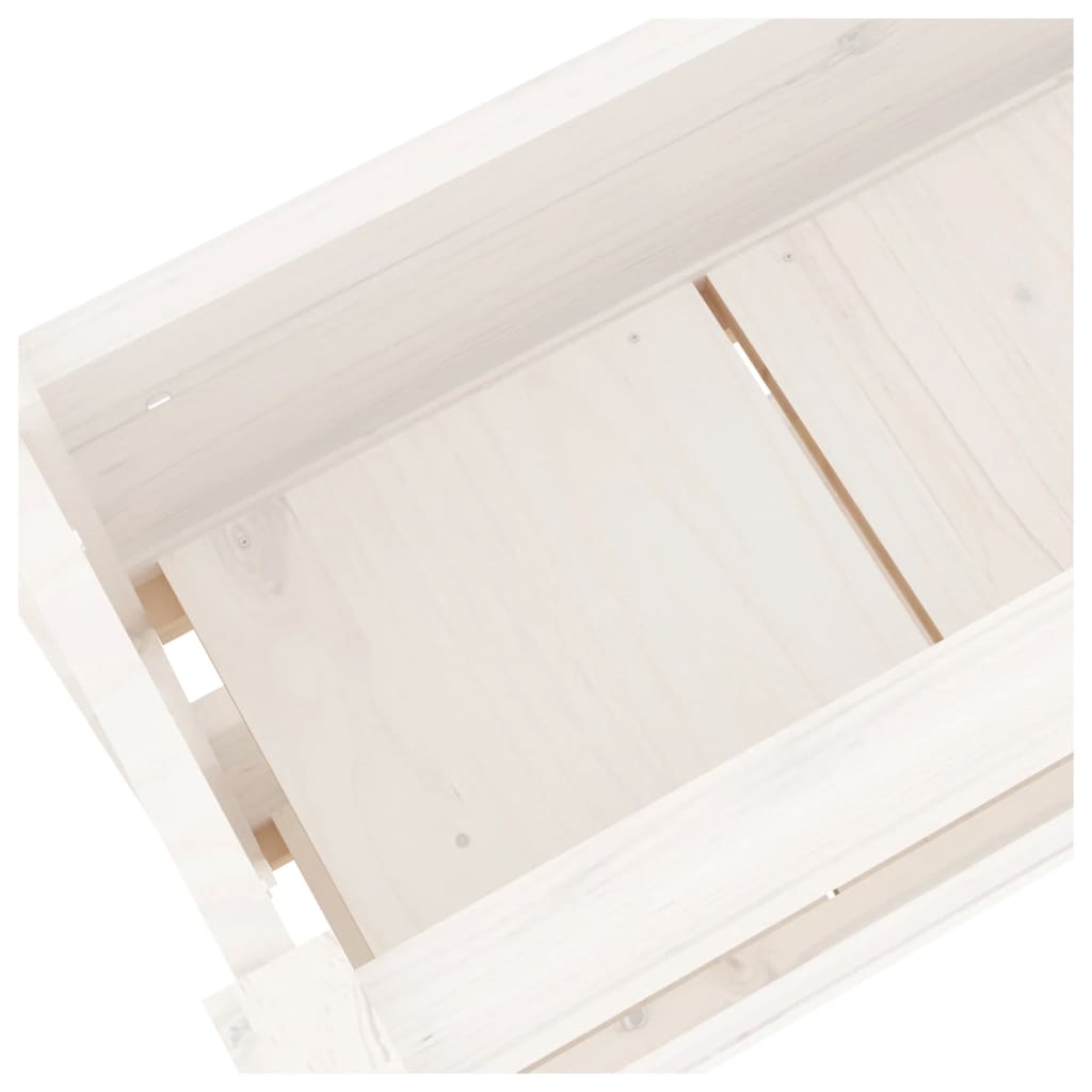 Lovelis, baltos spalvos, 77x25x66cm, pušies medienos masyvas Lovelis, baltos spalvos, 77x25x66cm, pušies medienos masyvas - Image 7