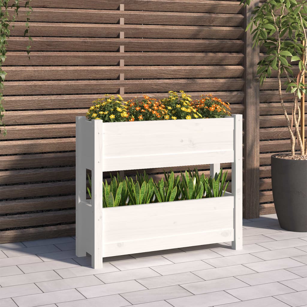 Lovelis, baltos spalvos, 77x25x66cm, pušies medienos masyvas Lovelis, baltos spalvos, 77x25x66cm, pušies medienos masyvas - Image 2