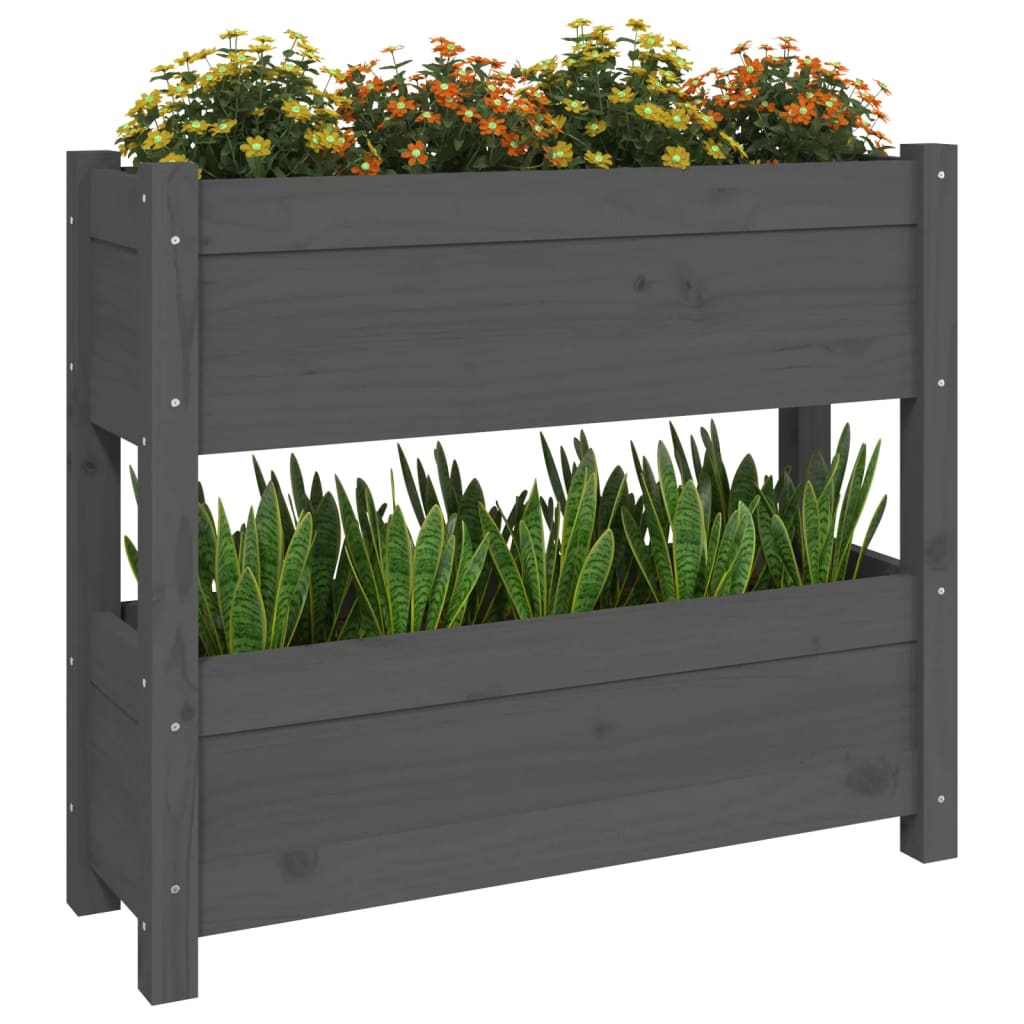 Lovelis, pilkos spalvos, 77x25x66cm, pušies medienos masyvas Lovelis, pilkos spalvos, 77x25x66cm, pušies medienos masyvas - Image 4