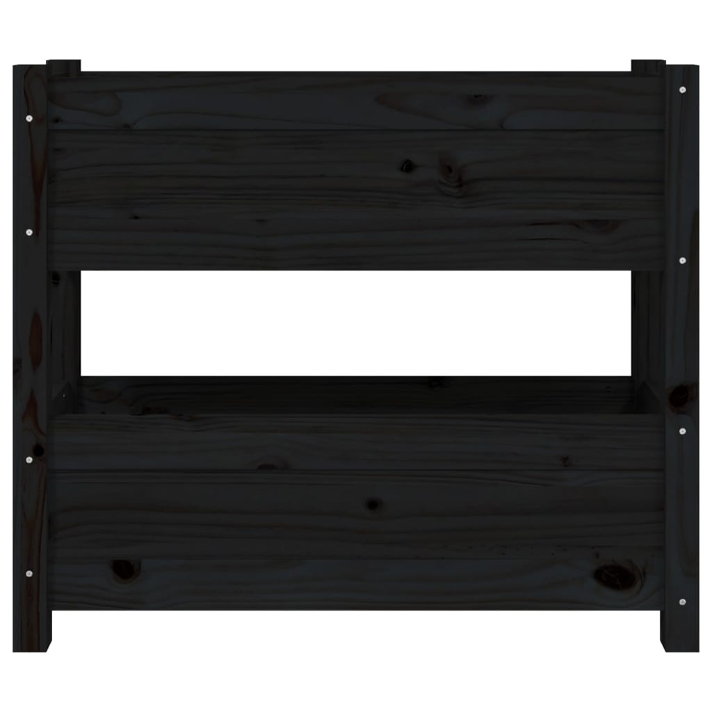Lovelis, juodos spalvos, 77x25x66cm, pušies medienos masyvas Lovelis, juodos spalvos, 77x25x66cm, pušies medienos masyvas - Image 5