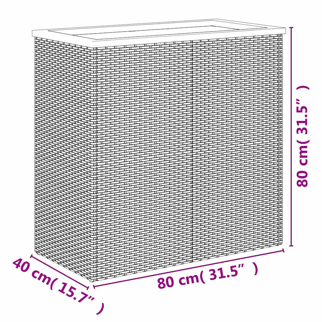 Lovelis, juodos spalvos, 80x40x80cm, poliratanas Lovelis, juodos spalvos, 80x40x80cm, poliratanas