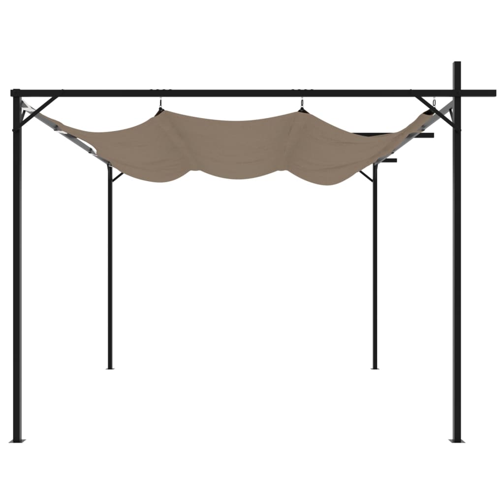 Pergolė su ištraukiamu stogu, taupe spalvos, 295x292x230cm Pergolė su ištraukiamu stogu, taupe spalvos, 295x292x230cm - Image 4