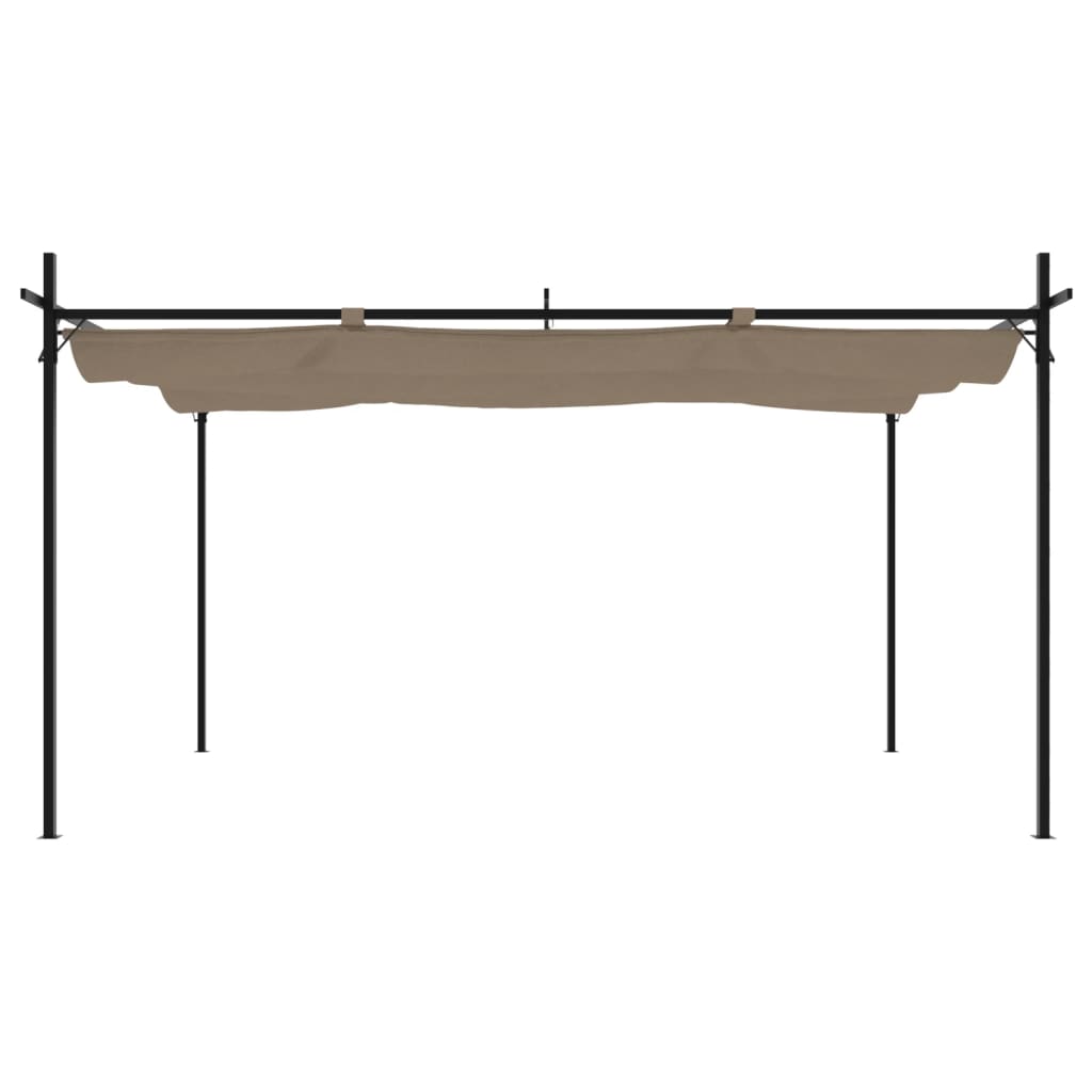 Pergolė su ištraukiamu stogu, taupe spalvos, 395x292x230cm Pergolė su ištraukiamu stogu, taupe spalvos, 395x292x230cm - Image 3