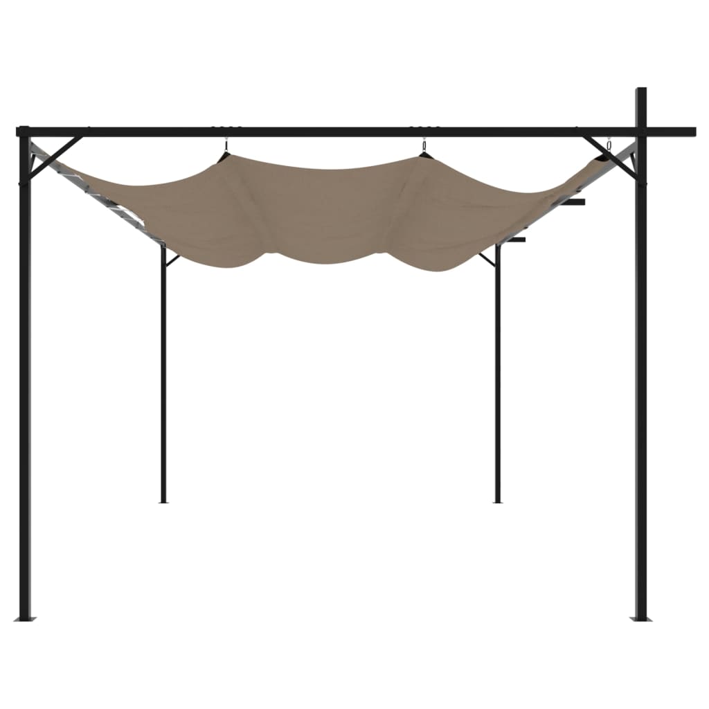 Pergolė su ištraukiamu stogu, taupe spalvos, 395x292x230cm Pergolė su ištraukiamu stogu, taupe spalvos, 395x292x230cm - Image 4