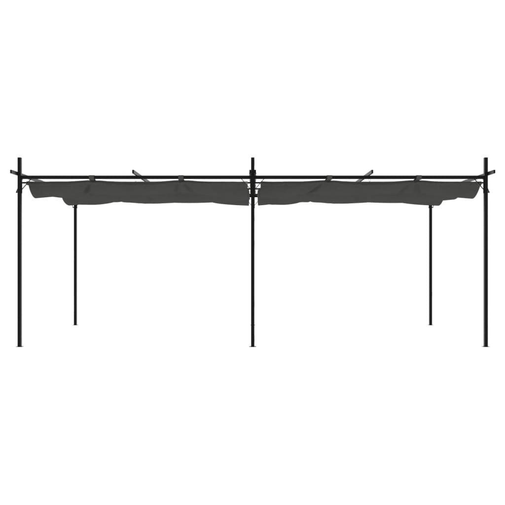Pergolė su ištraukiamu stogu, antracito spalvos, 589x292x230cm Pergolė su ištraukiamu stogu, antracito spalvos, 589x292x230cm - Image 3