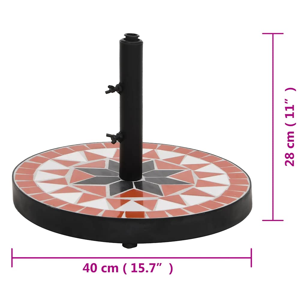 Skėčio stovas, terakota ir baltos spalvos, apskritas, 12kg Skėčio stovas, terakota ir baltos spalvos, apskritas, 12kg