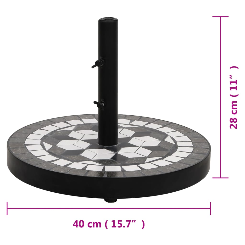 Skėčio stovas, juodos ir baltos spalvos, apskritas, 12kg Skėčio stovas, juodos ir baltos spalvos, apskritas, 12kg