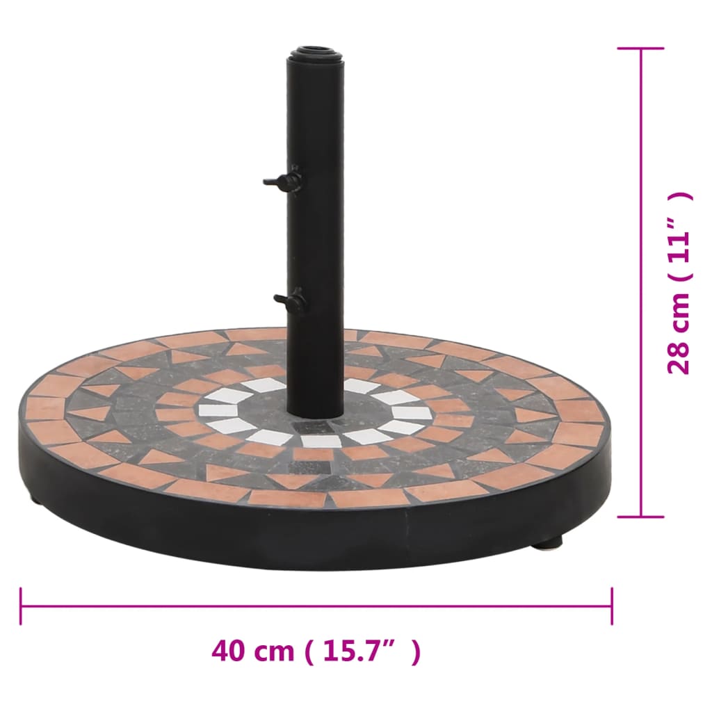 Skėčio stovas, terakota ir baltos spalvos, apskritas, 12kg Skėčio stovas, terakota ir baltos spalvos, apskritas, 12kg