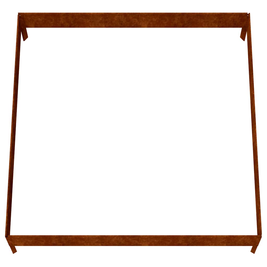 Aukštas sodo lovelis, 100x100x26cm, Corten plienas Aukštas sodo lovelis, 100x100x26cm, Corten plienas - Image 5