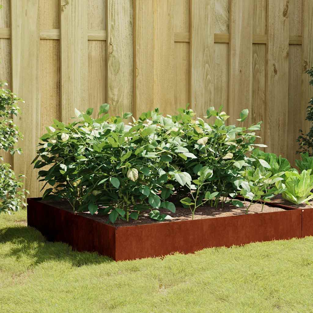 Aukštas sodo lovelis, 100x100x33,5cm, Corten plienas Aukštas sodo lovelis, 100x100x33,5cm, Corten plienas - Image 2