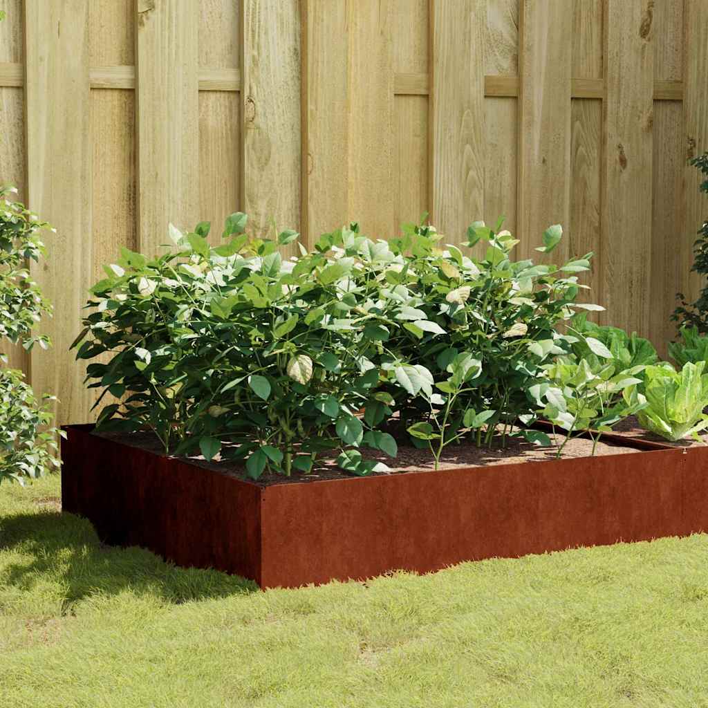 Aukštas sodo lovelis, 100x100x41cm, Corten plienas Aukštas sodo lovelis, 100x100x41cm, Corten plienas - Image 2