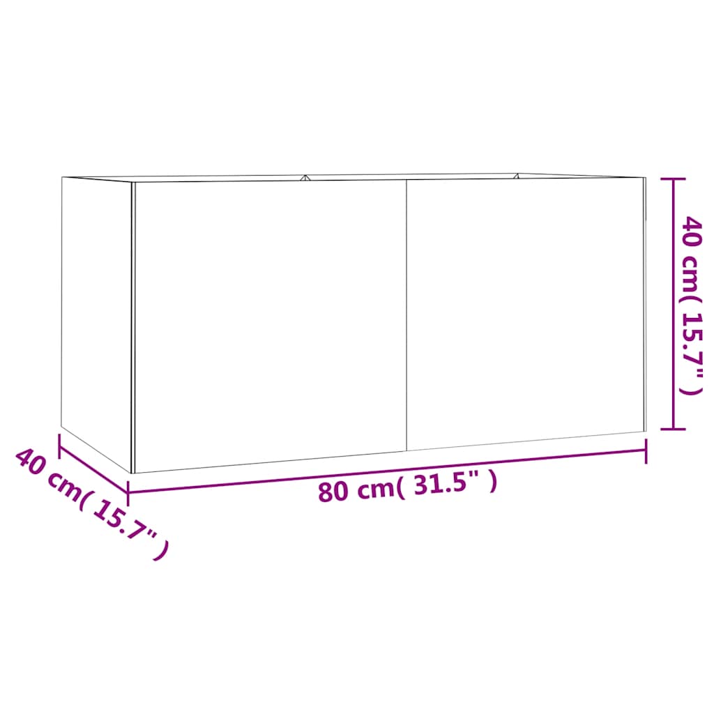 Lovelis, 80x40x40cm, Corten plienas Lovelis, 80x40x40cm, Corten plienas