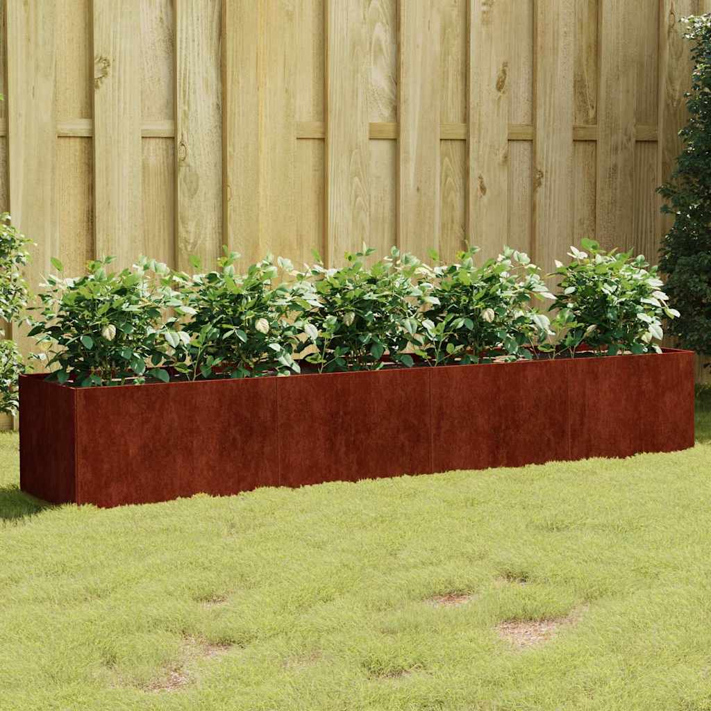 Aukštas sodo lovelis, 200x40x40cm, Corten plienas Aukštas sodo lovelis, 200x40x40cm, Corten plienas - Image 2