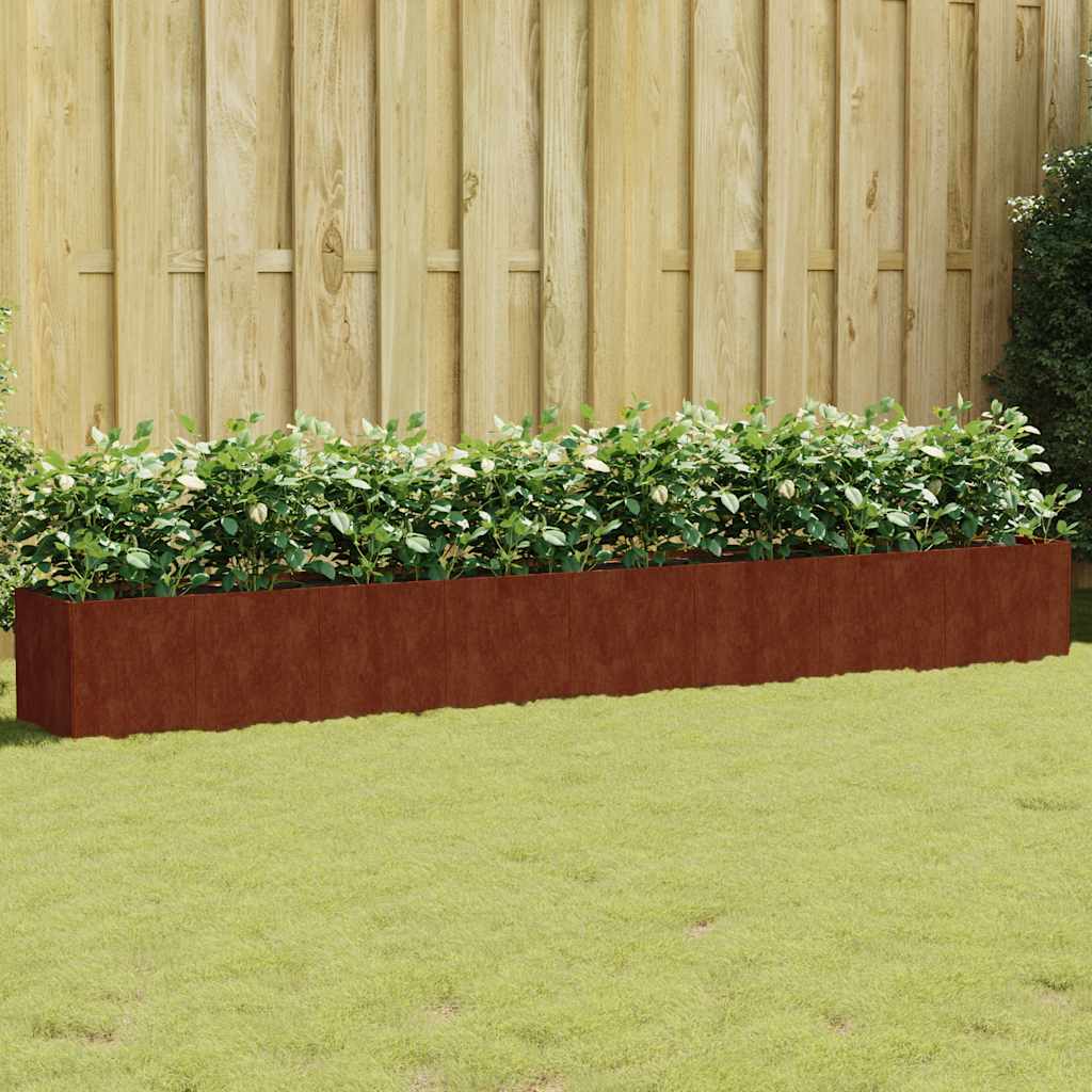 Aukštas sodo lovelis, 360x40x40cm, Corten plienas Aukštas sodo lovelis, 360x40x40cm, Corten plienas - Image 2