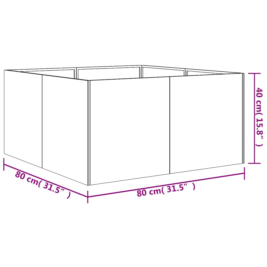 Lovelis, 80x80x40cm, Corten plienas Lovelis, 80x80x40cm, Corten plienas