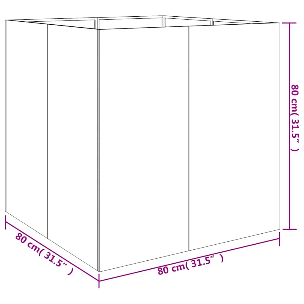 Lovelis, 80x80x80cm, Corten plienas Lovelis, 80x80x80cm, Corten plienas