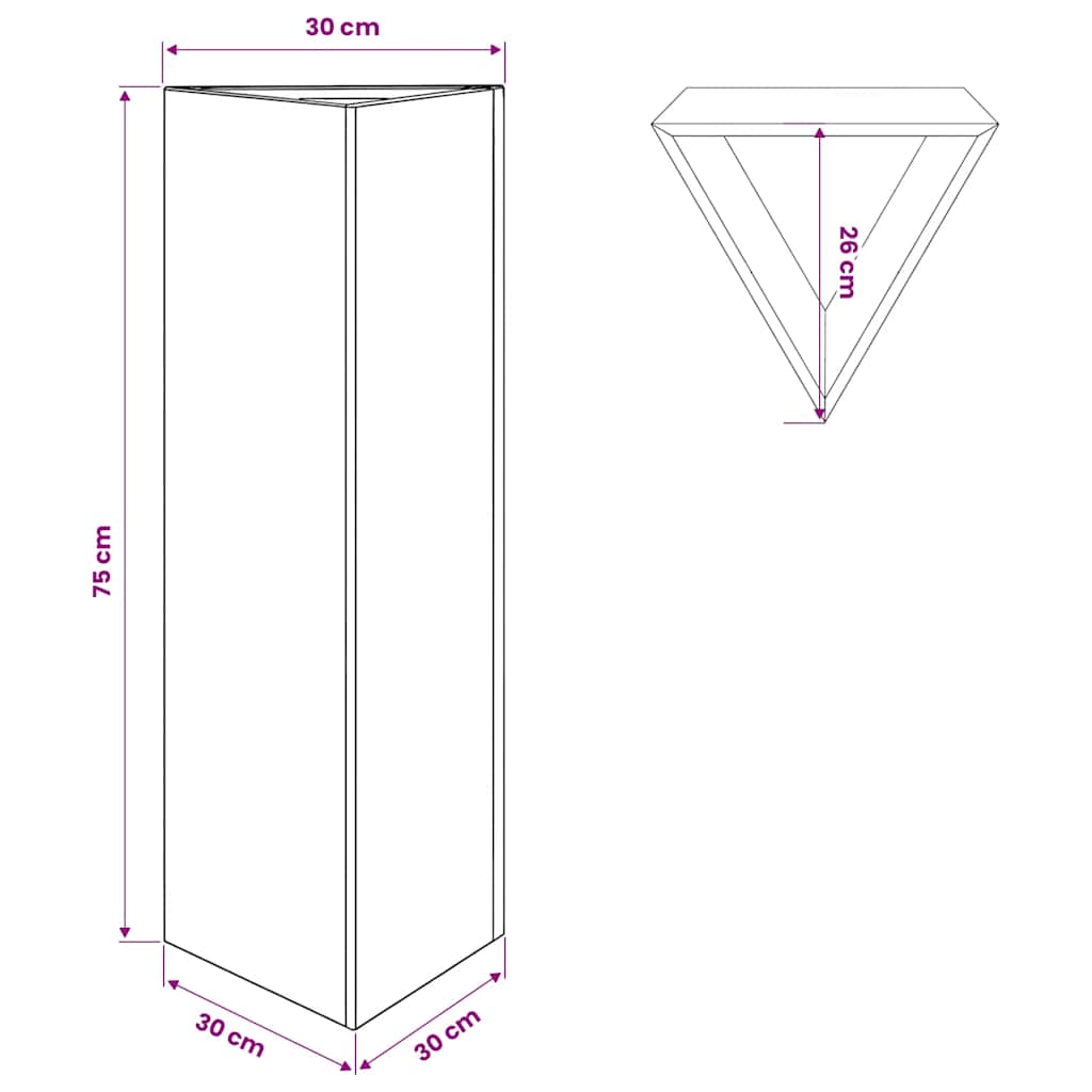 Sodo lovelis, 30x26x75cm, Corten plienas Sodo lovelis, 30x26x75cm, Corten plienas